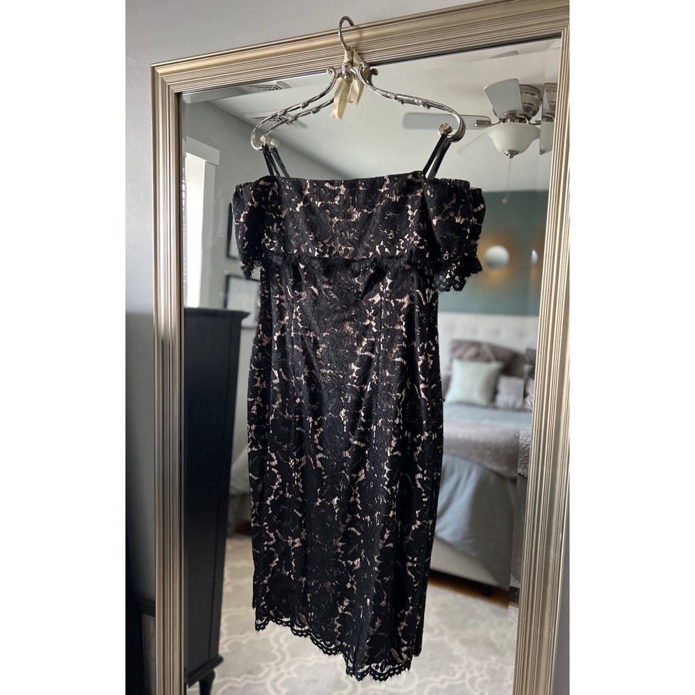 Eliza J Floral Lace Off-Shoulder Dress